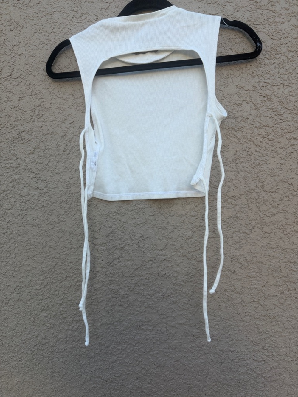 Reformation Cream Ribbed Drawstring Tank top - Picture 5 of 8